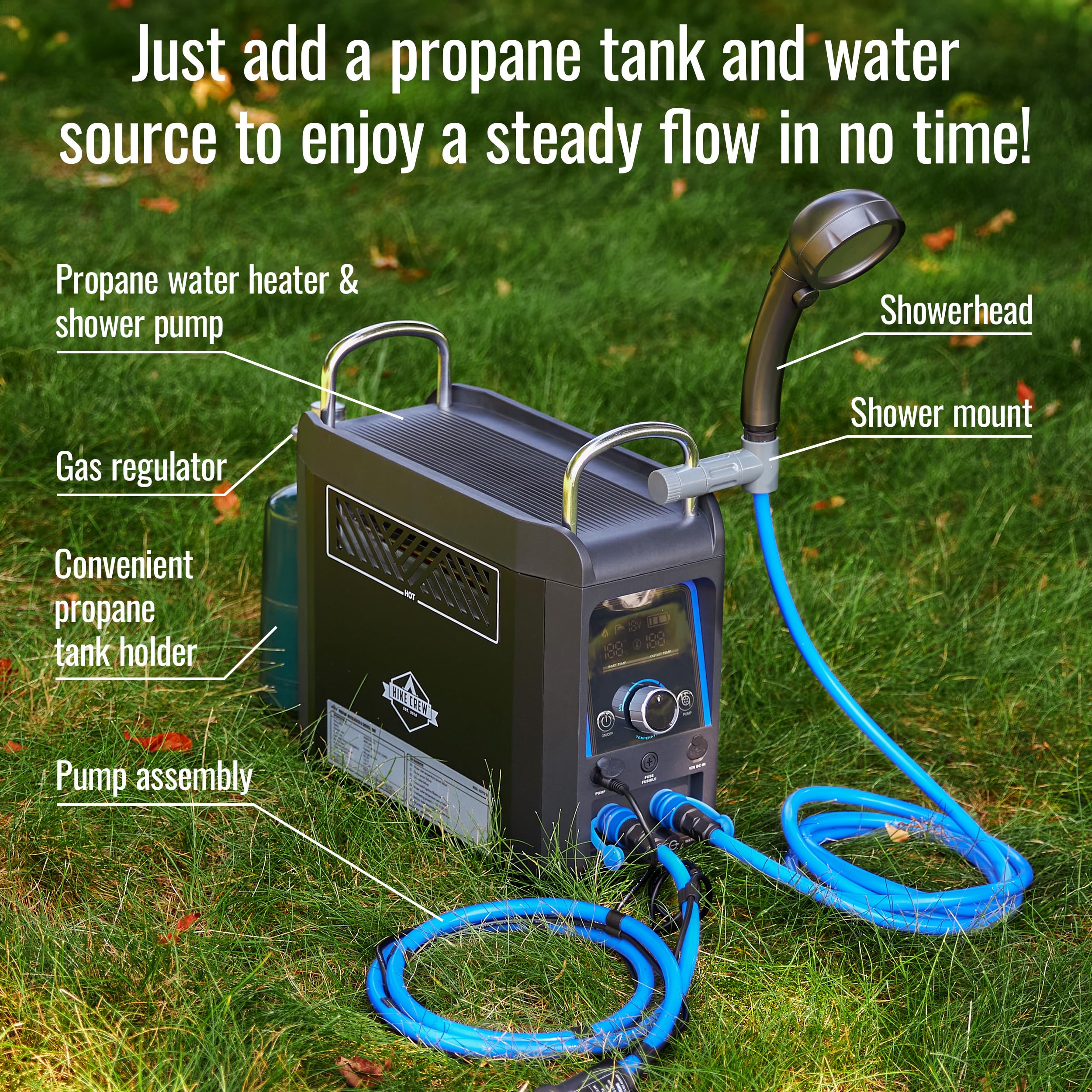 Amazon | Hike Crew プロパン給湯器&シャワーポンプ | 充電式